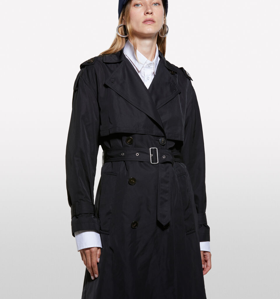 Schwarzer Trenchcoat mit bequemer Passform und Gürtel - trenchcoats und regenjacken für damen - Schwarz | Sisley image number 3